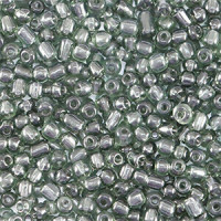 Glasperlen rocailles 11/0 (2mm) Transparent anthracite grey